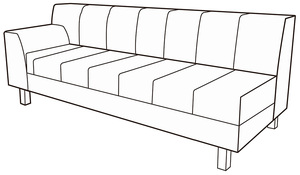 Модуль 3-местный с левым подлокотником Лима