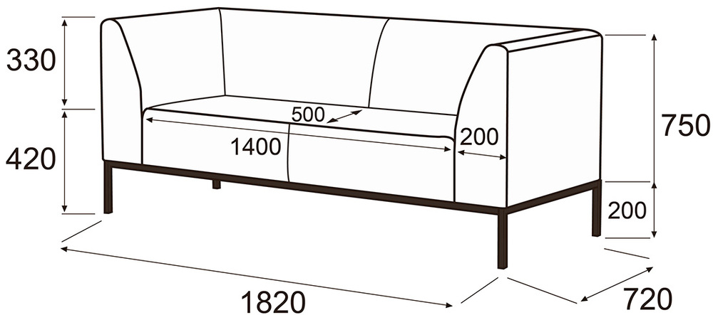 Диван 3-х местный Ультра