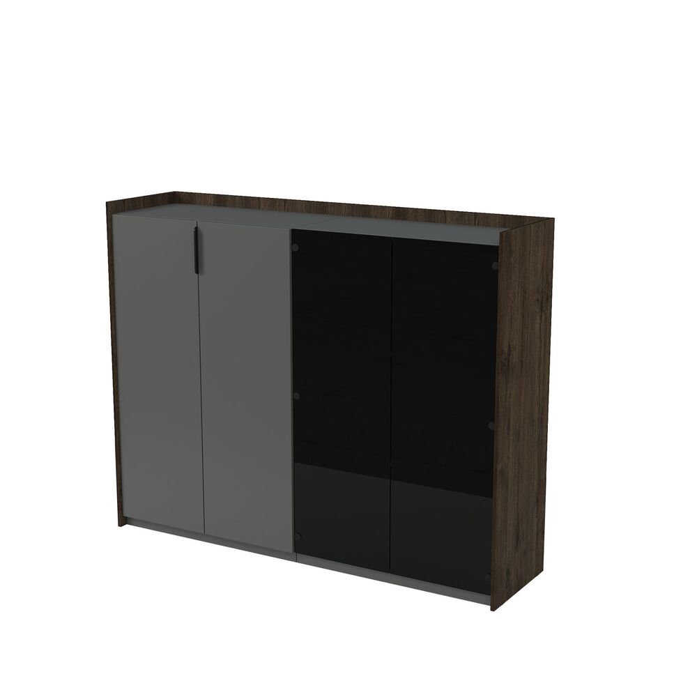 Шкаф средний, со стеклом, двусоставный