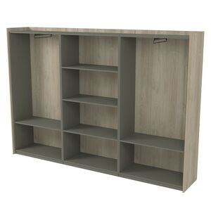 Шкаф высокий, комбинированный, трехсоставный