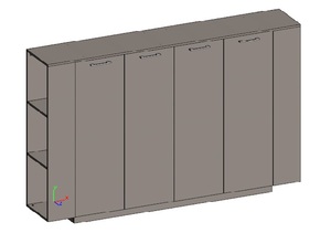 Двойной шкаф средний универсальный с боковыми стеллажами (двери ЛДСП)
