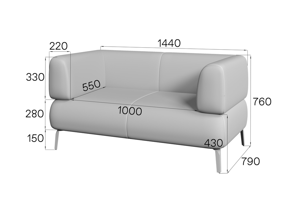 Диван 2-местный Флойд,
