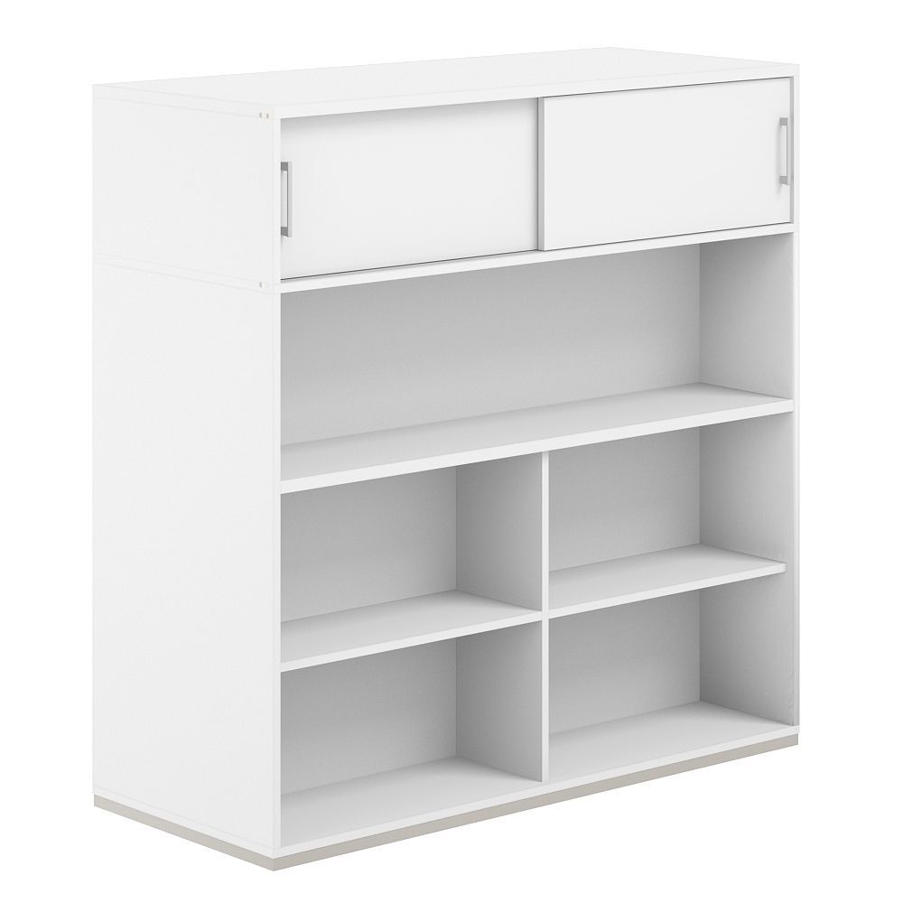 Стеллаж-комбо 2-стор. 1638 с антресолью, с экраном ЛДСП