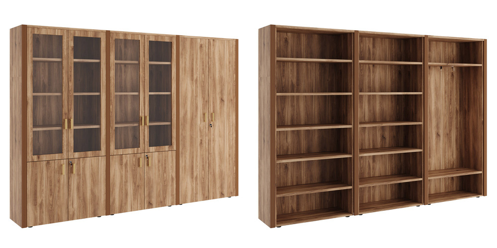 Шкаф для бумаг с гардеробом 6 створок