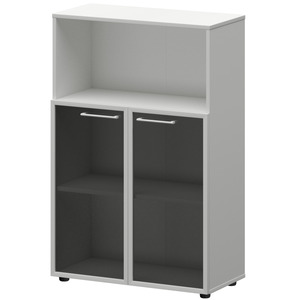 Шкаф средний с нишей со стеклом в алюминиевой рамке