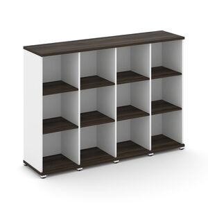 Стеллаж четыре узкие секции, 3 ниши