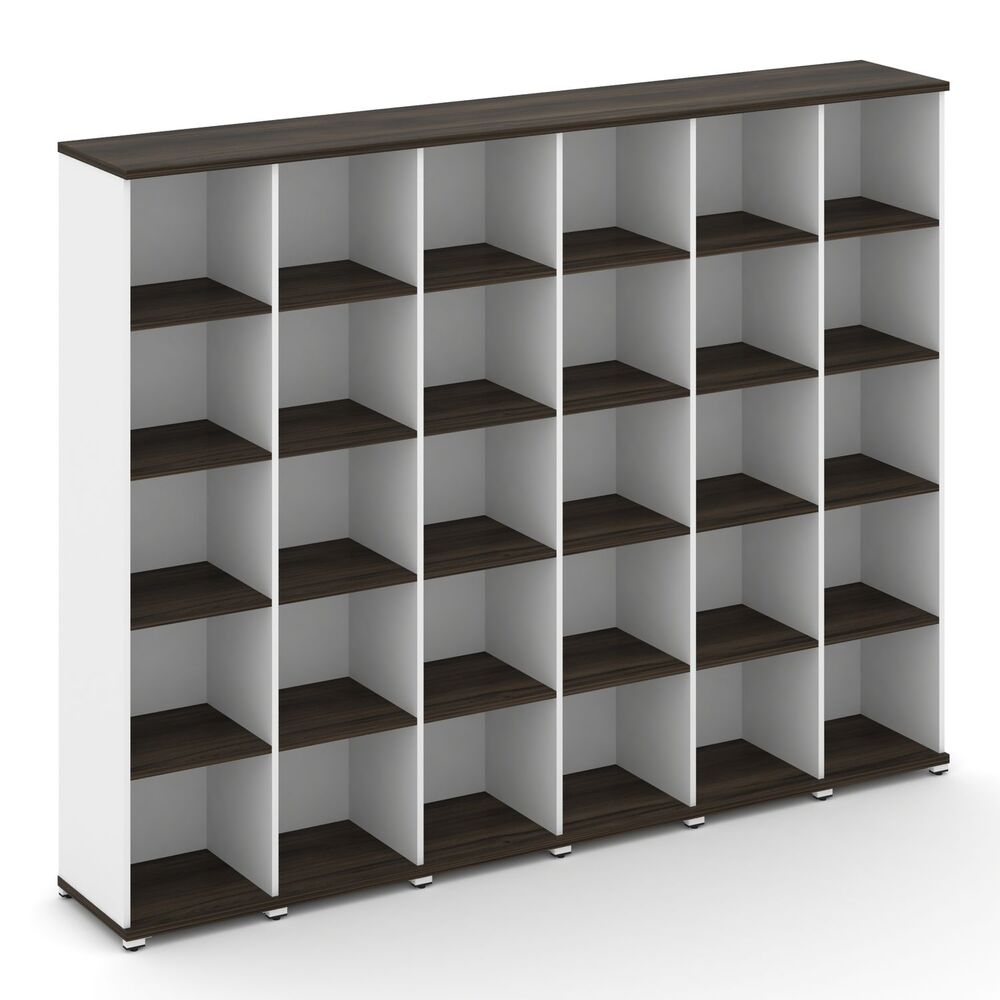 Стеллаж шесть узких секций, 5 ниш