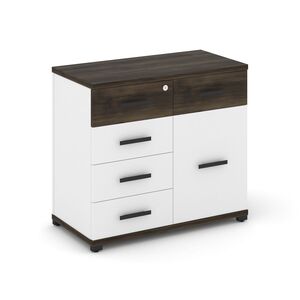 Тумба приставная широкая 5 ящиков + 1 распашной фасад