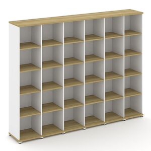 Стеллаж шесть узких секций, 5 ниш