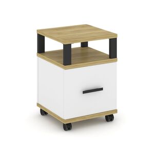 Тумба мобильная 1 распашной фасад с надставкой