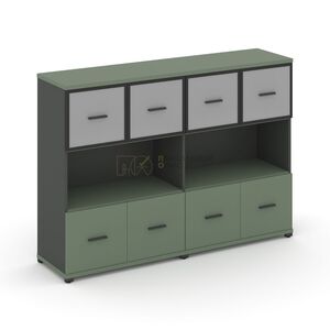 Шкаф две широкие секции, 3 ниши