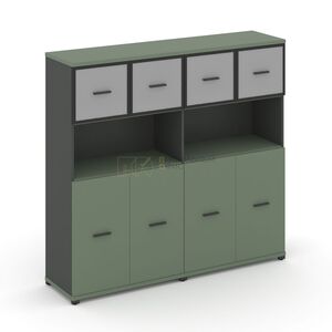 Шкаф две широкие секции, 4 ниши