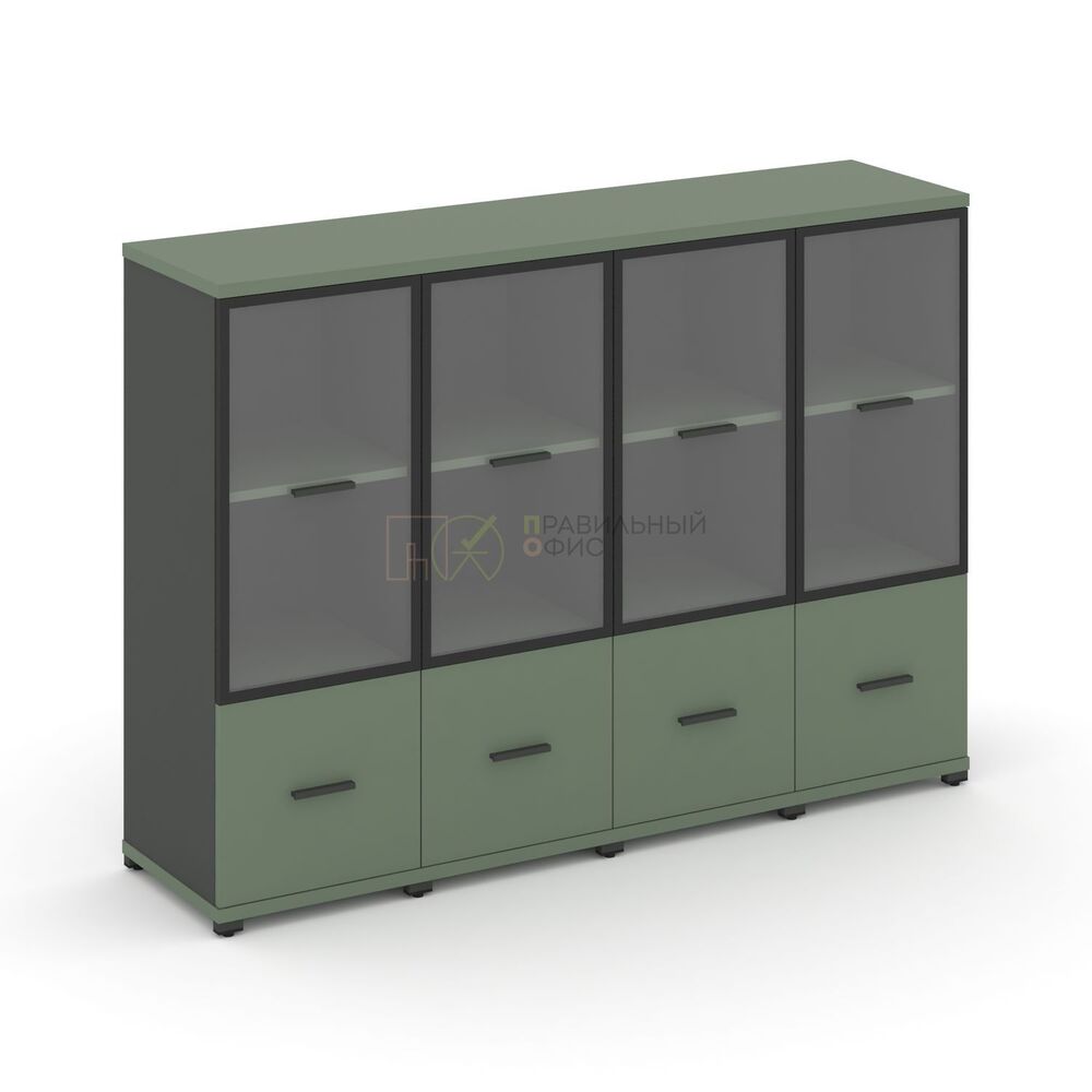 Шкаф четыре узкие секции, 3 ниши