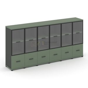 Шкаф шесть узких секций, 3 ниши