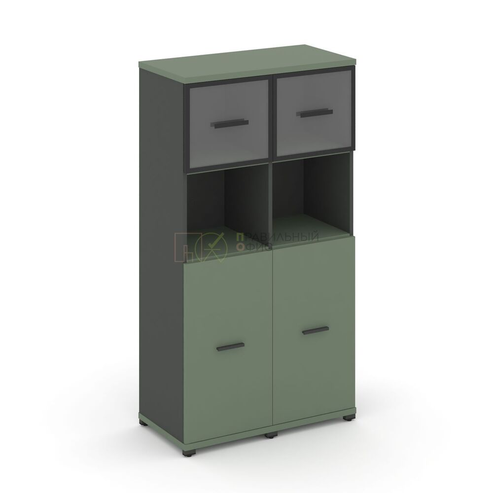 Шкаф две узкие секции, 4 ниши