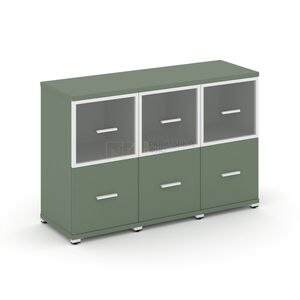 Шкаф три узкие секции, 2 ниши