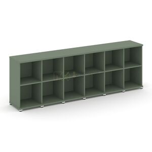 Стеллаж шесть узких секций, 2 ниши