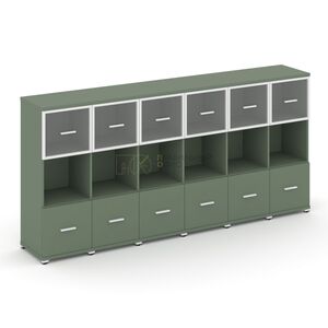 Шкаф шесть узких секций, 3 ниши