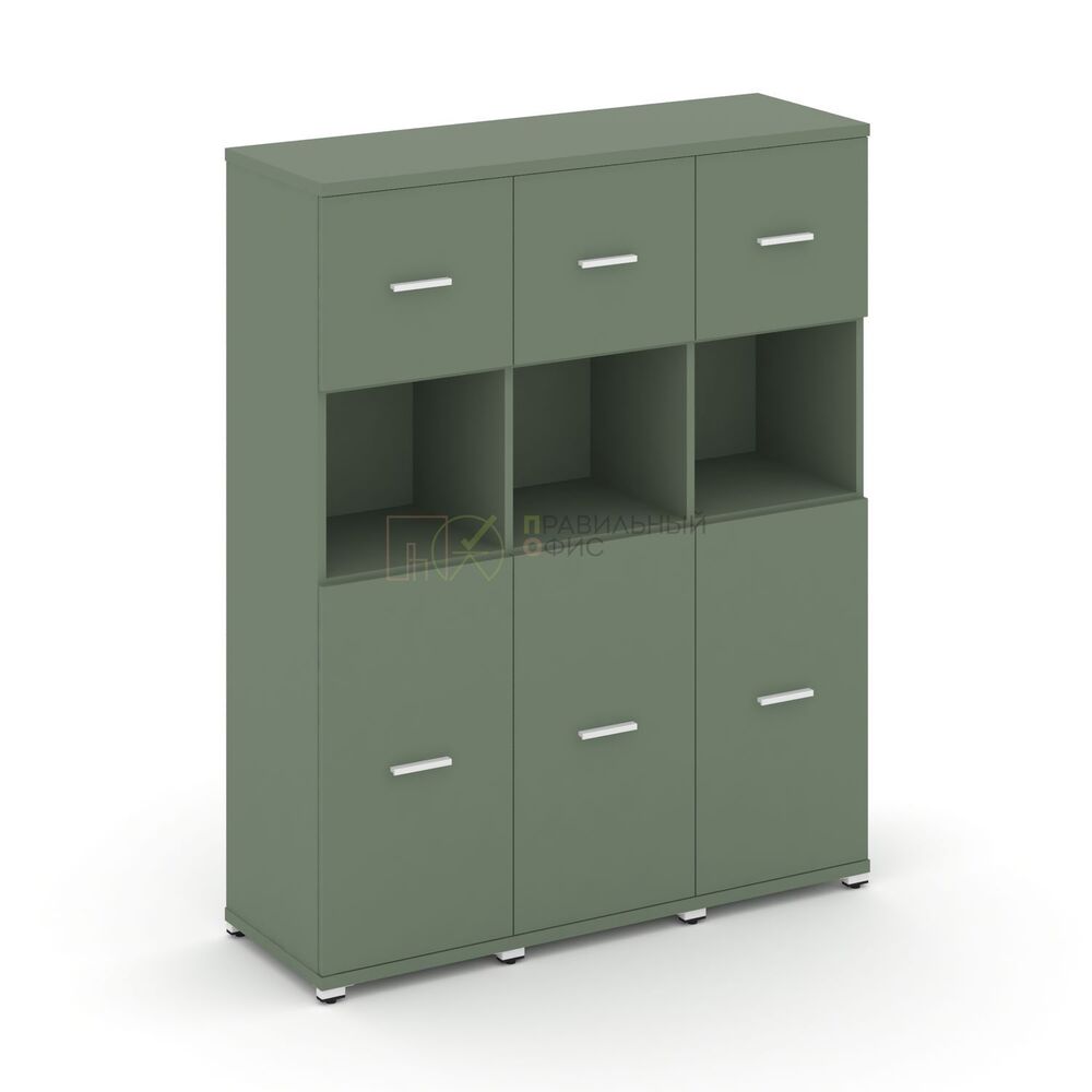 Шкаф три узкие секции, 4 ниши