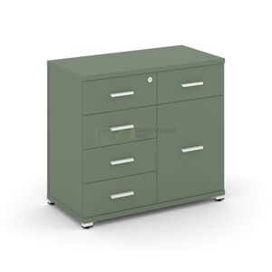 Тумба приставная широкая 5 ящиков + 1 распашной фасад