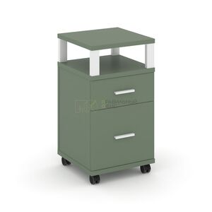 Тумба мобильная 1 ящик + 1 распашной фасад с надставкой