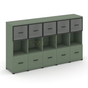 Шкаф пять узких секций, 3 ниши