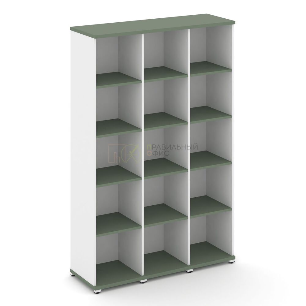 Стеллаж три узкие секции, 5 ниш