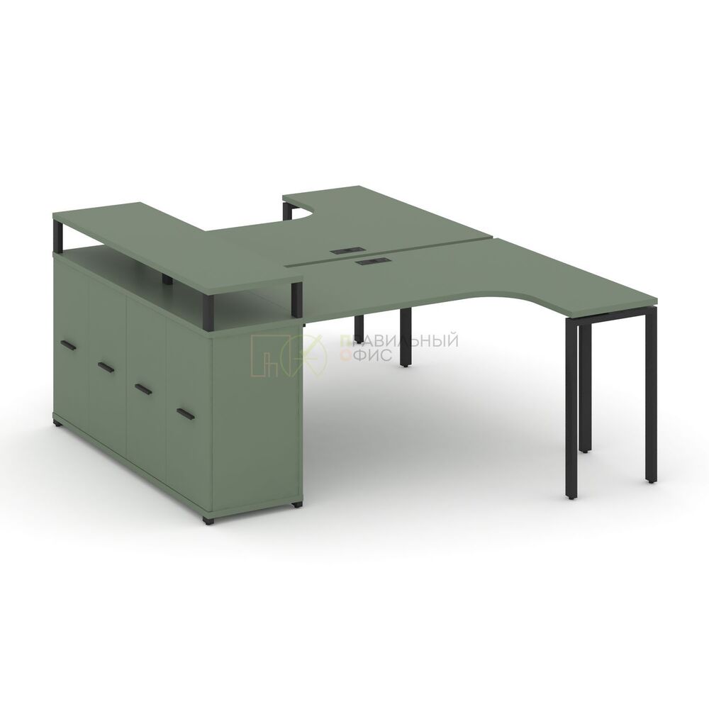 Рабочая станция с опорным распашным шкафом с верхним горизонтом