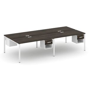 Рабочая станция двухсторонняя с подвесными тумбами на 4 места