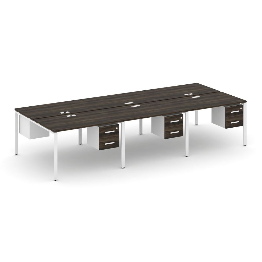 Рабочая станция двухсторонняя с подвесными тумбами на 6 мест