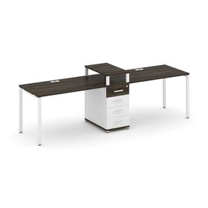 Рабочая станция на 2 места с одной опорной тумбой