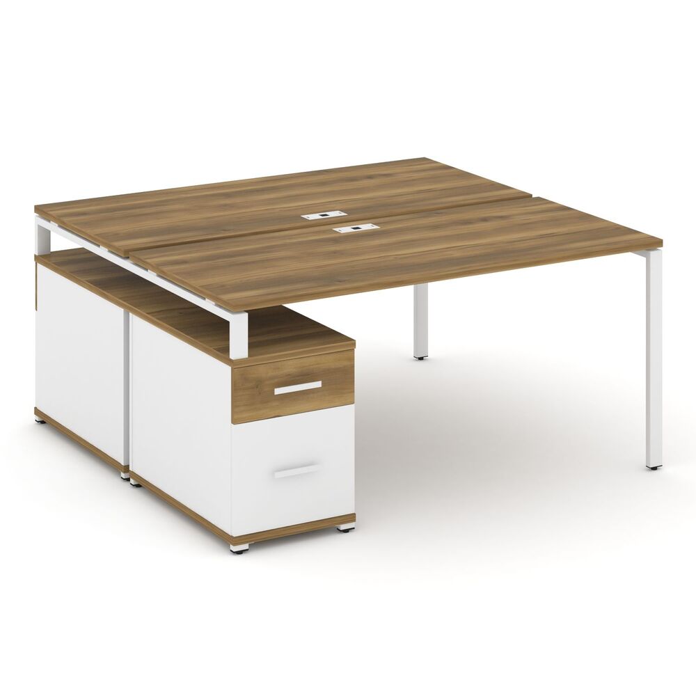 Рабочая станция на 2 места с двухсторонней опорной тумбой