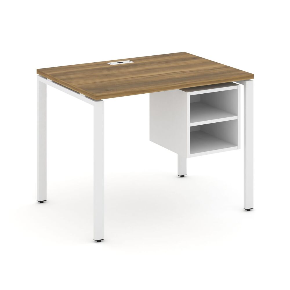 Стол рабочий с подвесной тумбой с двумя открытыми нишами