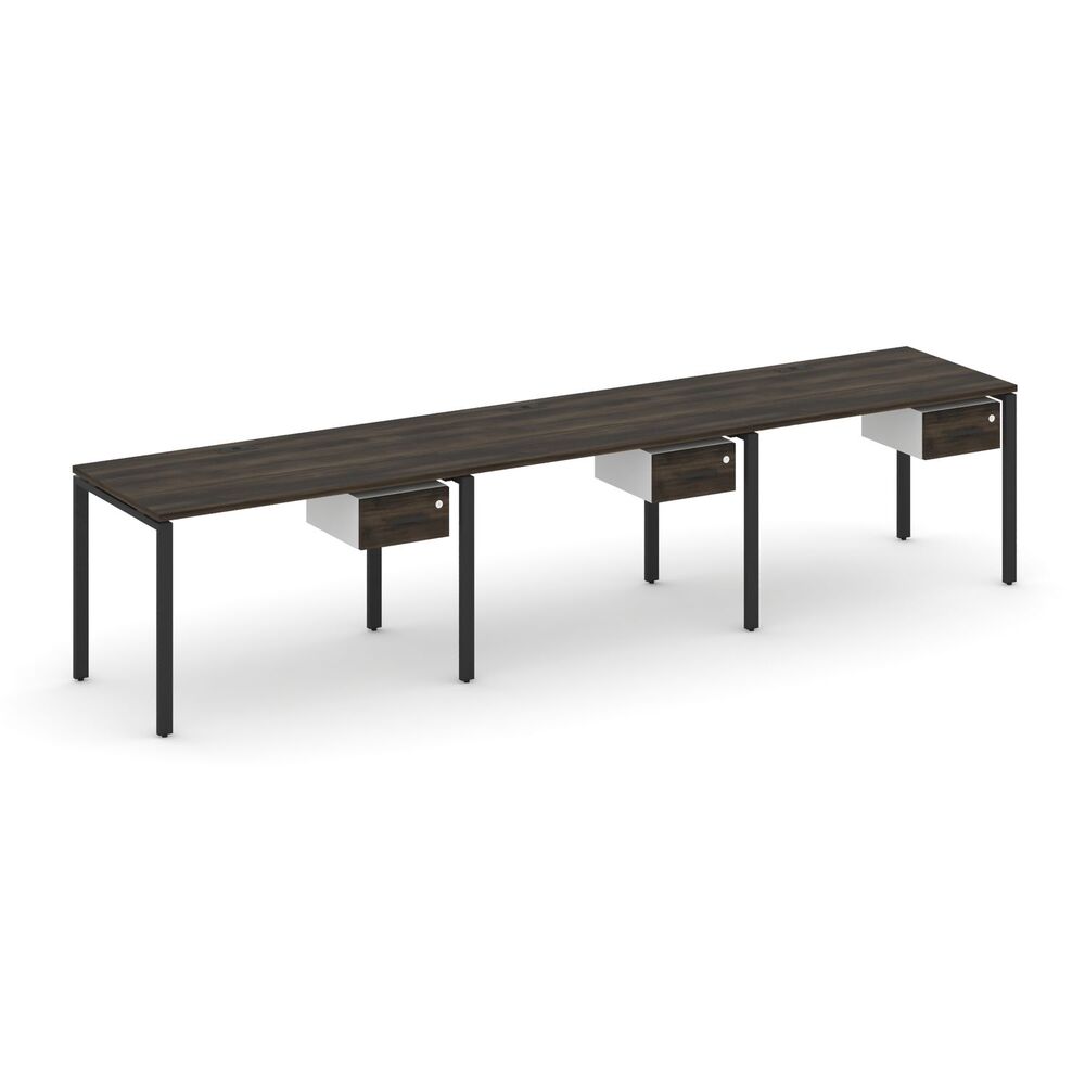 Рабочая станция односторонняя с подвесными тумбами на 3 места