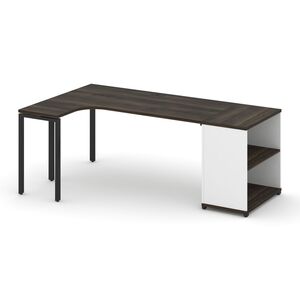 Стол эргономичный опорным стеллажом левый