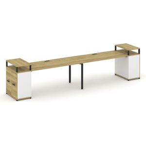 Рабочая станция с опорными распашными шкафами с верхними горизонтами