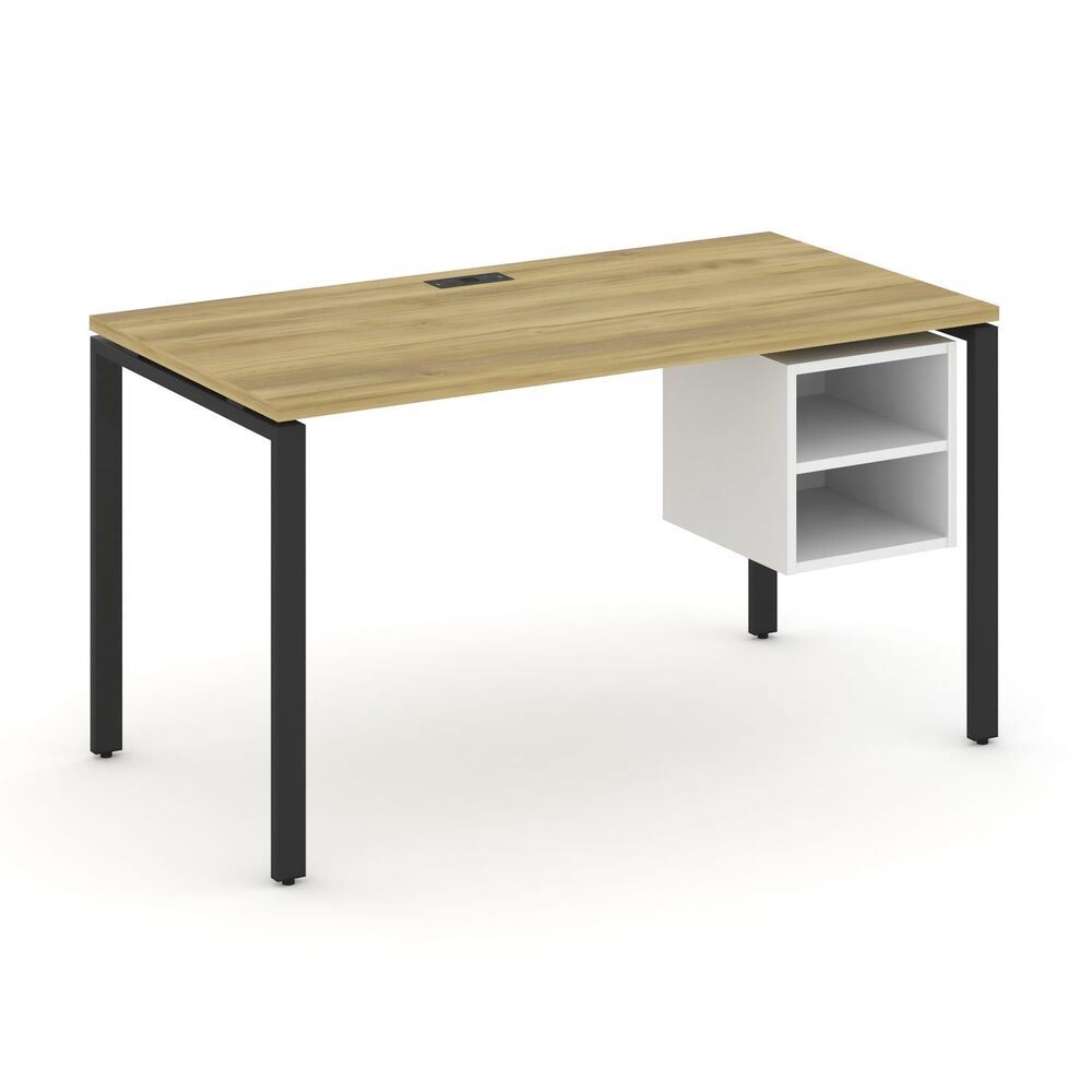 Стол рабочий с подвесной тумбой с двумя открытыми нишами