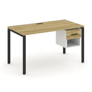 Стол рабочий с подвесной тумбой одной открытой нишей и одним ящиком