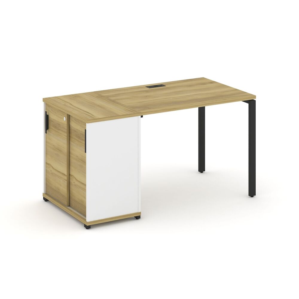 Стол рабочий с опорным шкафом купе