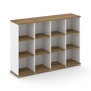 Стеллаж четыре узкие секции, 3 ниши