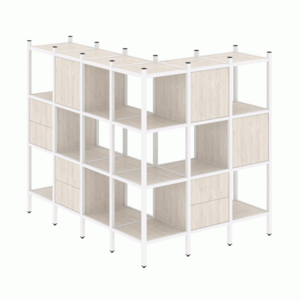 Угловой внешний стеллаж наборный