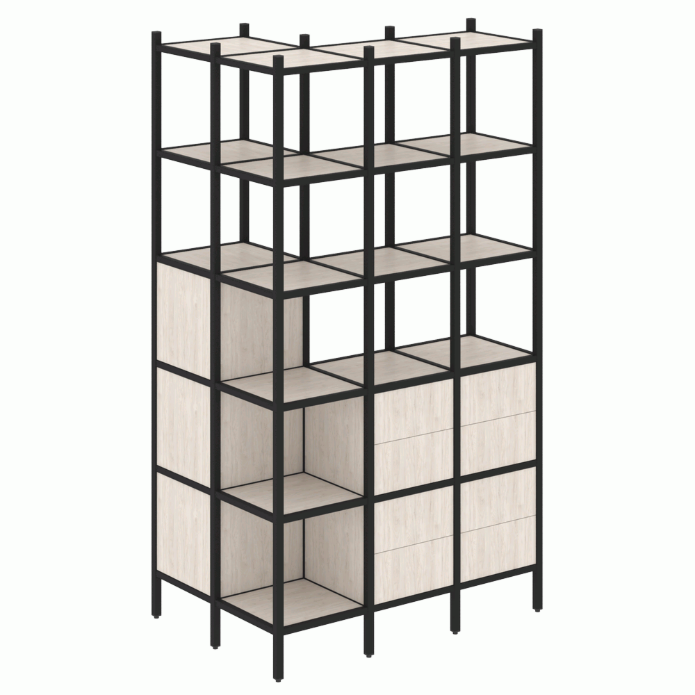 Угловой внешний стеллаж наборный