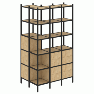 Угловой внешний стеллаж наборный