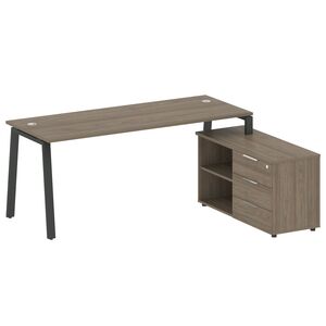 Рабочая станция на А-образном м/к с опорной тумбой правая