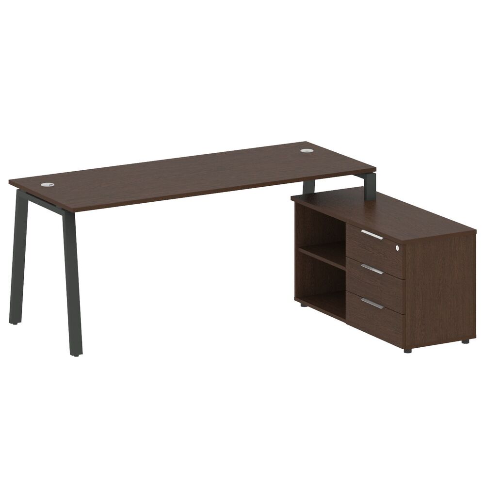 Рабочая станция на А-образном м/к с опорной тумбой правая