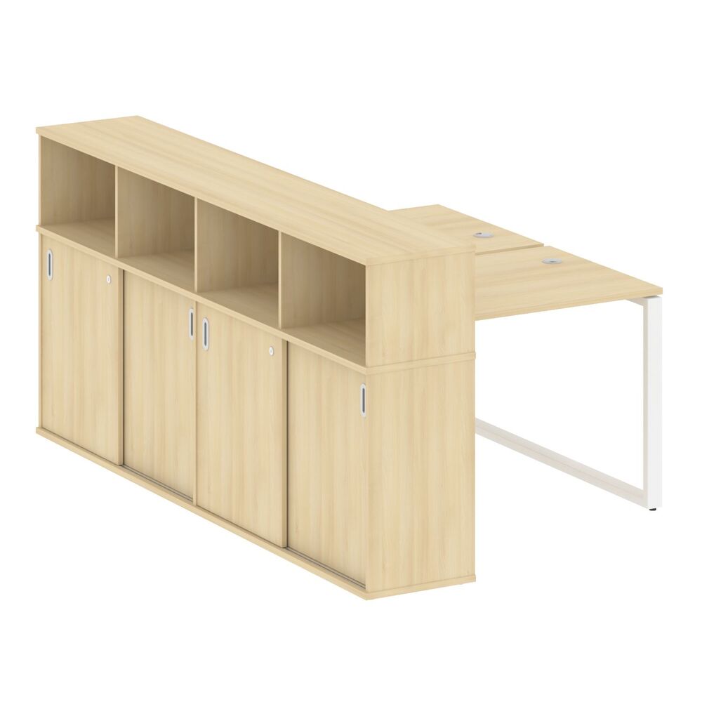 Рабочая станция на О-образном м/к с опорным шкафом-купе