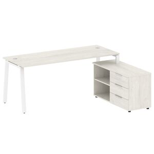 Рабочая станция на А-образном м/к с опорной тумбой правая