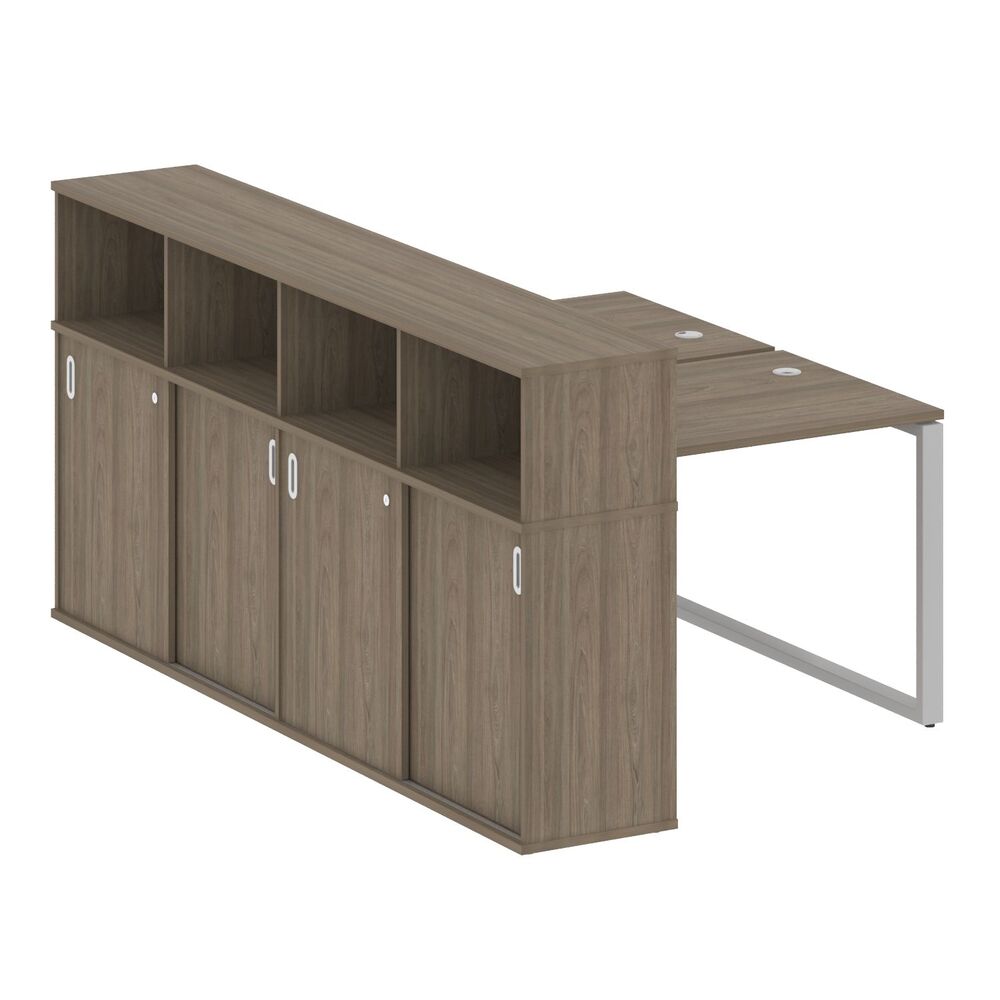 Рабочая станция на О-образном м/к с опорным шкафом-купе