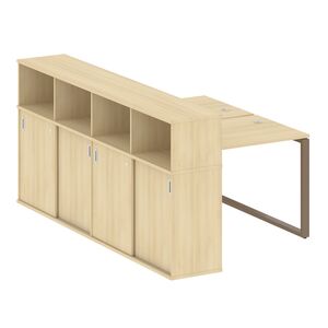 Рабочая станция на О-образном м/к с опорным шкафом-купе