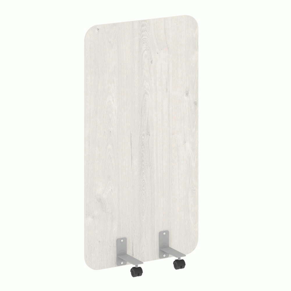 Перегородка на металлических опорах, на роликах